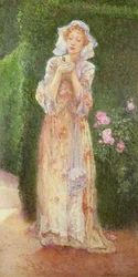 Dame mit einem Schmetterling